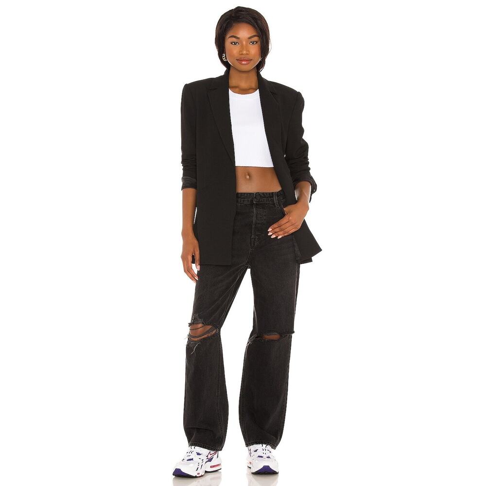 GRLFRND Amanda Mid Rise Loose Boyfriend in Black SOLD OUT Retail $225 27